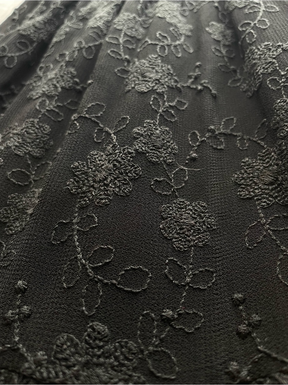 Mango Black Floral Embroidered Sheer Tiered Maxi Dress 4 Whimsigoth Dark Cottage - Picture 6 of 11